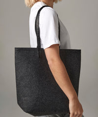 BagBase Premium Felt Tote - Charcoal Melange/Black