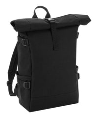 BagBase Block Roll-top Backpack - Black/Black
