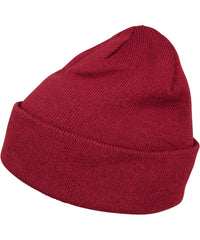 Build Your Brand Heavy Knit Beanie - Burgundy