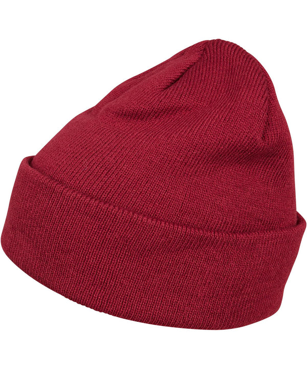 Build Your Brand Heavy Knit Beanie - Burgundy