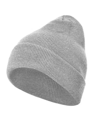Build Your Brand Heavy Knit Beanie - Heather Grey