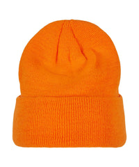Build Your Brand Heavy Knit Beanie - Orange