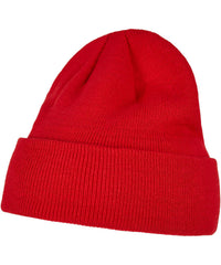 Build Your Brand Heavy Knit Beanie - Red