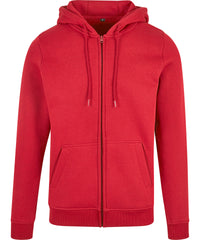 Build Your Brand Heavy Zip Hoodie - City Red