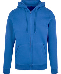 Build Your Brand Heavy Zip Hoodie - Intense Blue