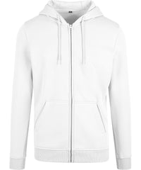 Build Your Brand Heavy Zip Hoodie - White