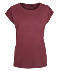 Build Your Brand Women's Extended Shoulder Tee - Cherry*†