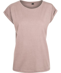 Build Your Brand Women's Extended Shoulder Tee - Dusk Rose*†