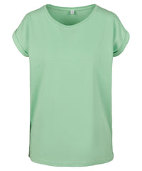 Build Your Brand Women's Extended Shoulder Tee - Neo Mint*†