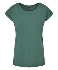 Build Your Brand Women's Extended Shoulder Tee - Pale Leaf*†