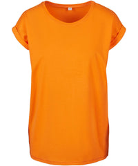 Build Your Brand Women's Extended Shoulder Tee - Paradise Orange*†