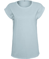 Build Your Brand Women's Extended Shoulder Tee - Powder Blue*†