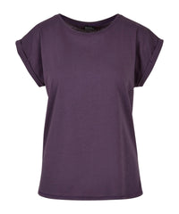 Build Your Brand Women's Extended Shoulder Tee - Purple Night*†