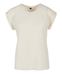 Build Your Brand Women's Extended Shoulder Tee - Sand*†