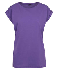Build Your Brand Women's Extended Shoulder Tee - Ultra Violet