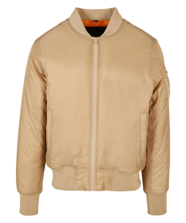 Build Your Brand Bomber Jacket - Union Beige