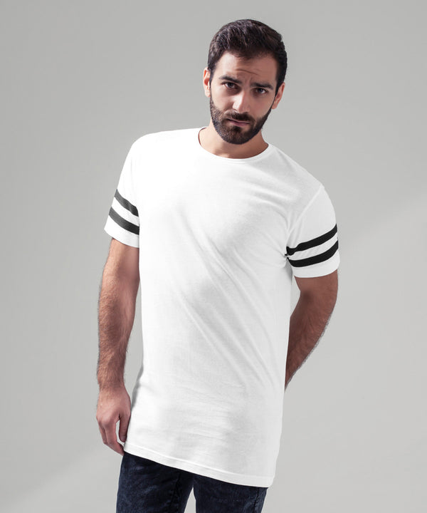Build Your Brand Stripe Jersey Tee - Black/White