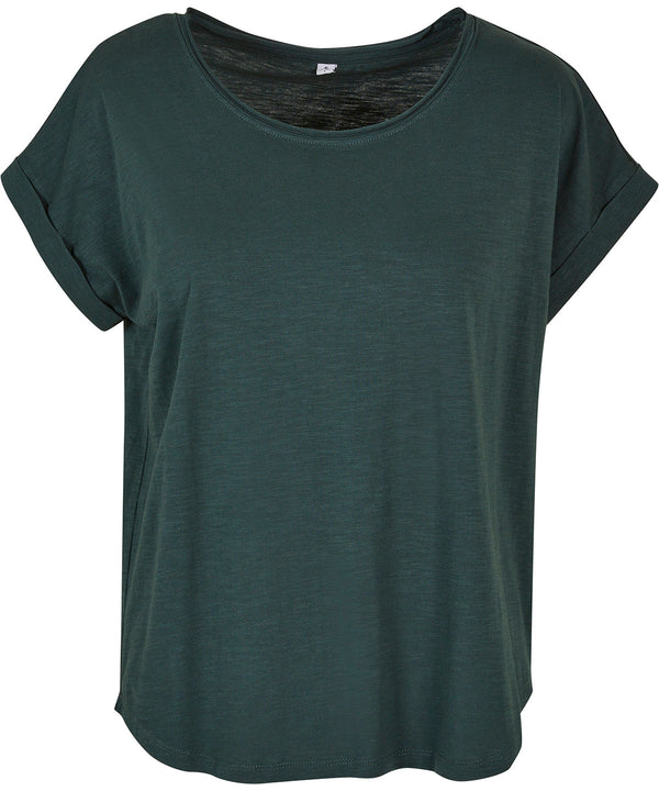 Build Your Brand Women's Long Slub Tee - Bottle Green