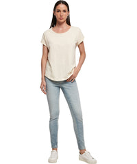 Build Your Brand Women's Long Slub Tee - Black