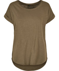 Build Your Brand Women's Long Slub Tee - Olive