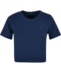 Build Your Brand Women's Cropped Tee - Light Navy