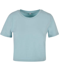 Build Your Brand Women's Cropped Tee - Ocean Blue