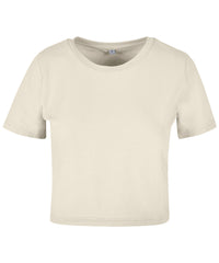 Build Your Brand Women's Cropped Tee - White Sand
