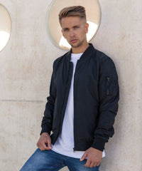 Build Your Brand Light Bomber Jacket - Black