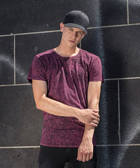 Build Your Brand Acid Washed Tee - Berry/Black