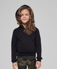Build Your Brand Girls Cropped Sweat Hoodie - Black