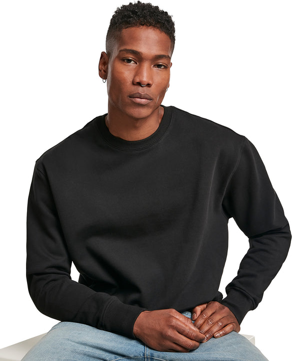 Build Your Brand Premium Oversize Crew Neck - Black