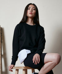 Build Your Brand Women’s Terry Cropped Crew - Black