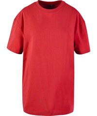 Build Your Brand Women's Oversized Boyfriend Tee - City Red