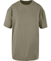 Build Your Brand Women's Oversized Boyfriend Tee - Pale Olive