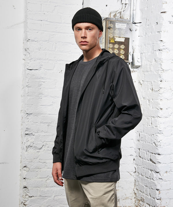 Build Your Brand Recycled Windrunner - Black/Black