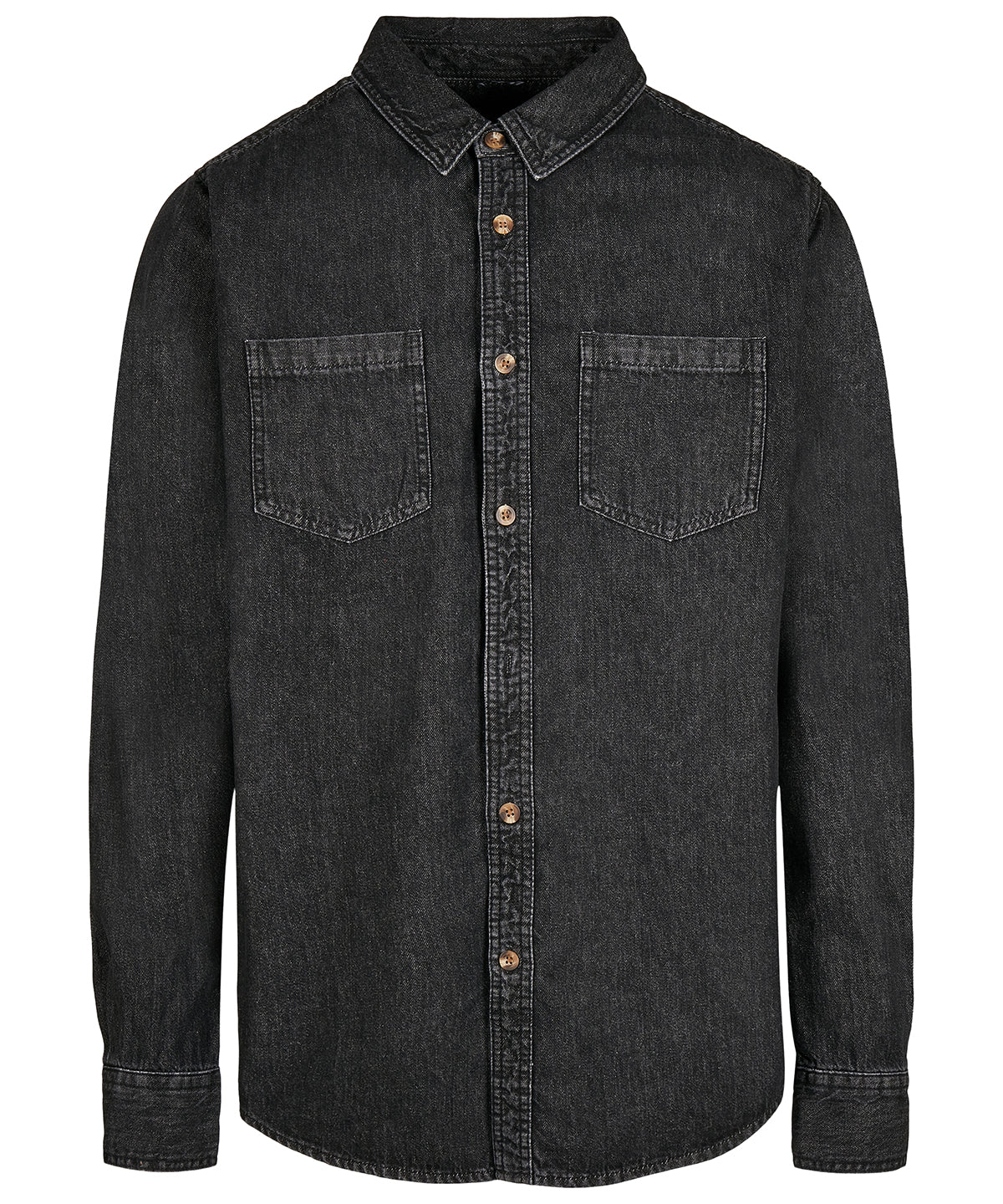 Build Your Brand Denim Shirt - Black Washed