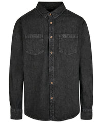 Build Your Brand Denim Shirt - Black Washed