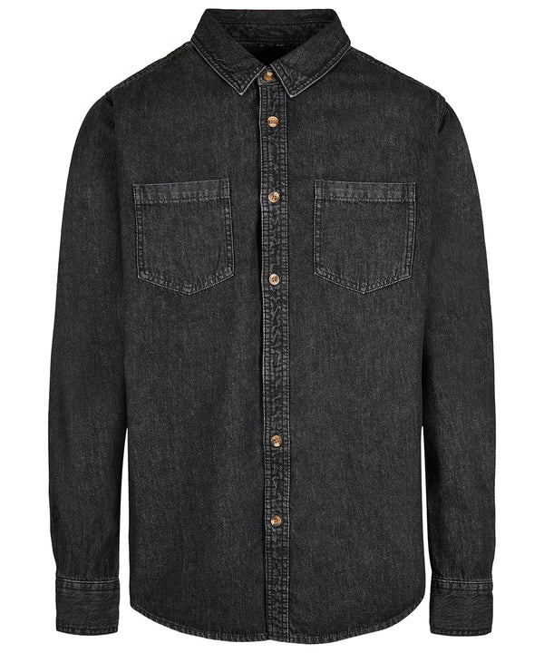 Build Your Brand Denim Shirt - Black Washed