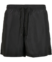 Build Your Brand Recycled Swim Shorts - Black