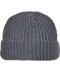 Build Your Brand Recycled Yarn Fisherman Beanie - Asphalt