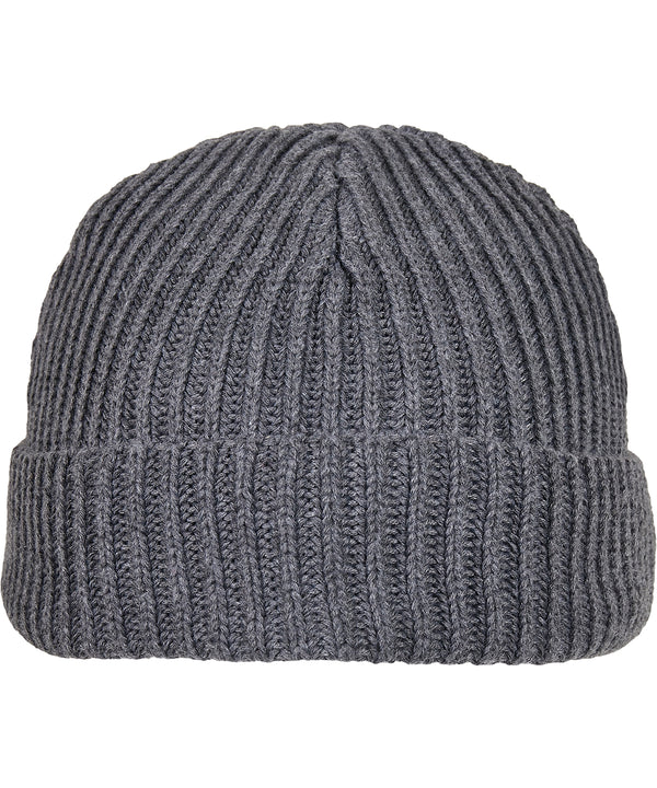 Build Your Brand Recycled Yarn Fisherman Beanie - Asphalt