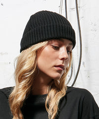 Build Your Brand Recycled Yarn Fisherman Beanie - Asphalt