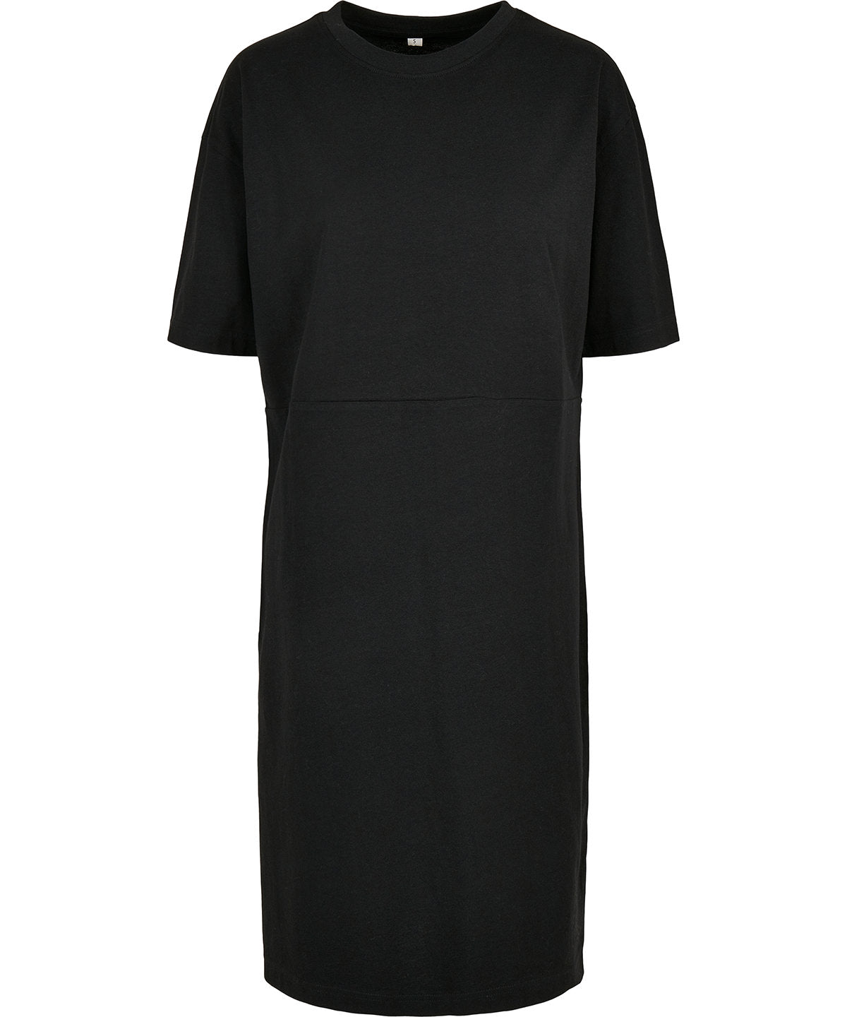 Build Your Brand Women's Organic Oversizes Slit Tee Dress - Black