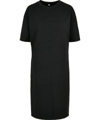 Build Your Brand Women's Organic Oversizes Slit Tee Dress - Black