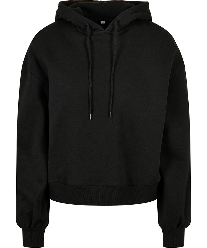 Build Your Brand Women's Organic Oversized Hoodie - Black
