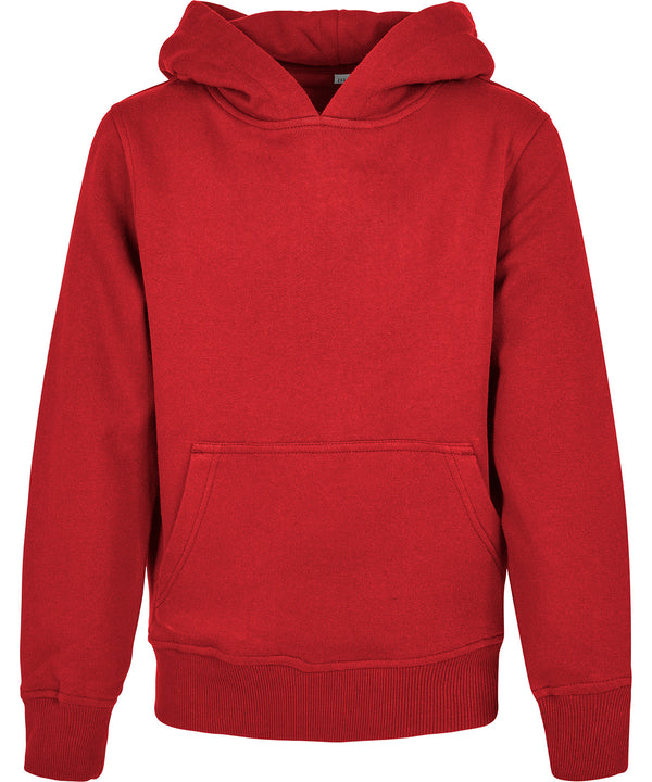 Build Your Brand Organic Kids Basic Hoodie - City Red