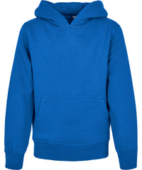 Build Your Brand Organic Kids Basic Hoodie - Intense Blue