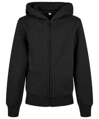 Build Your Brand Organic Kids Basic Zip Hoodie - Black