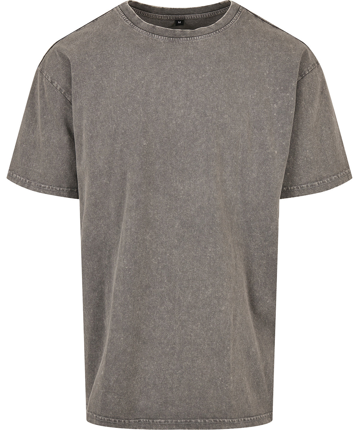 Build Your Brand Acid Washed Heavy Oversized Tee - Asphalt*