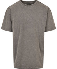 Build Your Brand Acid Washed Heavy Oversized Tee - Asphalt*